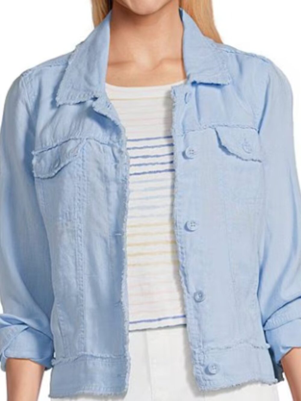 NWT Tommy Bahama Two Palm Raw Edge Point Collar Jacket Large Linen Travel NEW - Picture 3 of 7